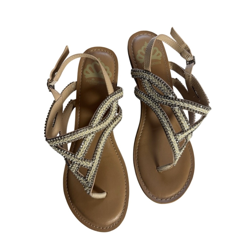 Fergalicious by Fergie: "Crush 2" Sandal Women's 7.5M tan strappy